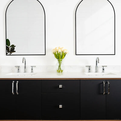 Sidney 72" Wall Mount Matte Black Bathroom Vanity, Double Sink - Teodor Vanities United States