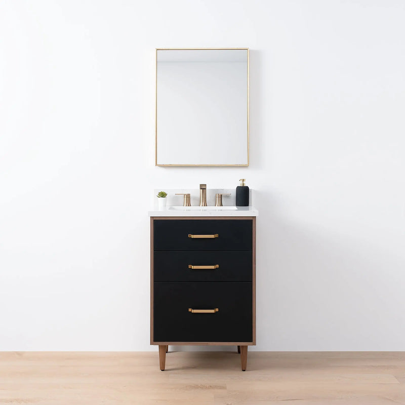 Sidney SLIM 24" Matte Black Bathroom Vanity