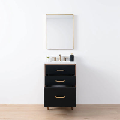 Sidney SLIM 24" Matte Black Bathroom Vanity