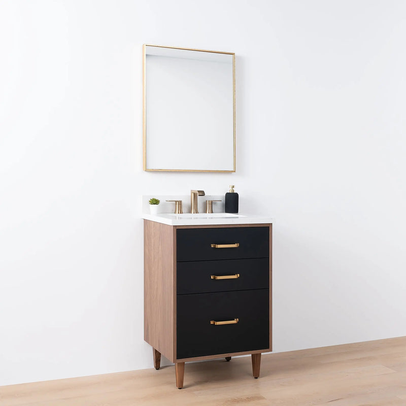 Sidney SLIM 24" Matte Black Bathroom Vanity