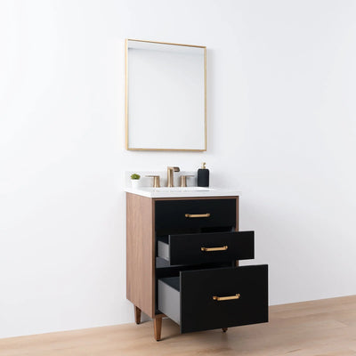 Sidney SLIM 24" Matte Black Bathroom Vanity