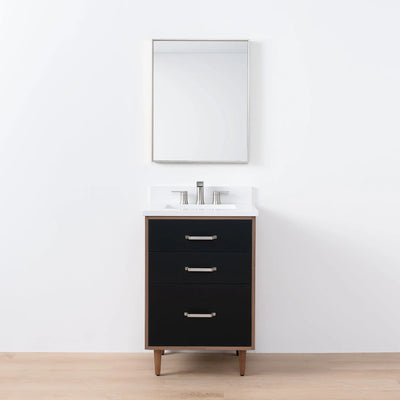 Sidney SLIM 24" Matte Black Bathroom Vanity - Teodor Vanities United States