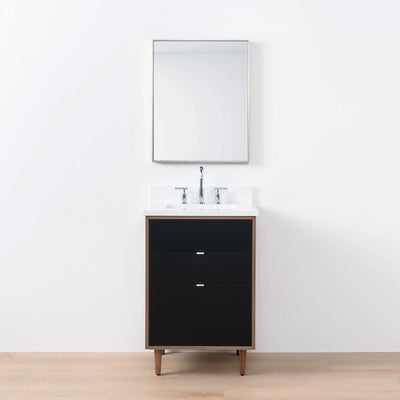 Sidney SLIM 24" Matte Black Bathroom Vanity