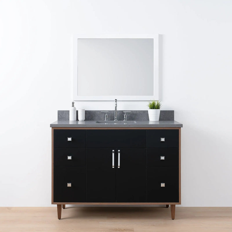 Sidney SLIM 48" Matte Black Bathroom Vanity - Teodor Vanities United States