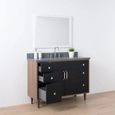 Sidney SLIM 48" Matte Black Bathroom Vanity - Teodor Vanities United States