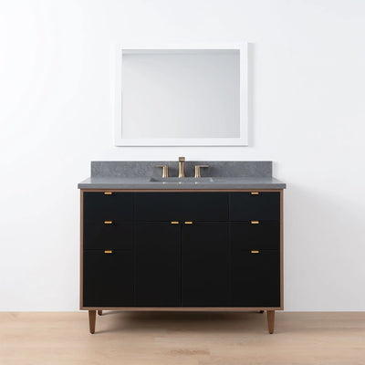 Sidney SLIM 48" Matte Black Bathroom Vanity - Teodor Vanities United States