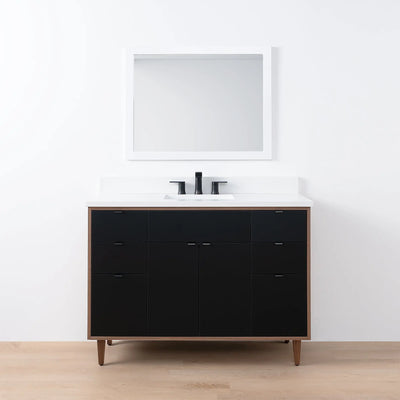 Sidney SLIM 48" Matte Black Bathroom Vanity - Teodor Vanities United States