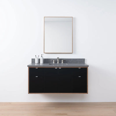 Sidney SLIM 48" Wall Mount Matte Black Bathroom Vanity - Teodor Vanities United States