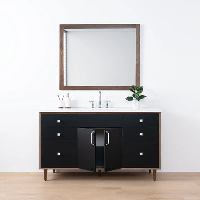 Sidney SLIM 60" Matte Black Bathroom Vanity