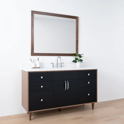 Sidney SLIM 60" Matte Black Bathroom Vanity - Teodor Vanities United States