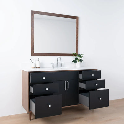 Sidney SLIM 60" Matte Black Bathroom Vanity