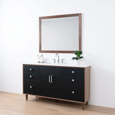 Sidney SLIM 60" Matte Black Bathroom Vanity