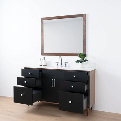 Sidney SLIM 60" Matte Black Bathroom Vanity - Teodor Vanities United States