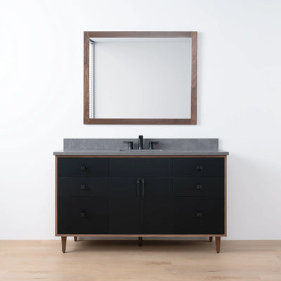 Sidney SLIM 60" Matte Black Bathroom Vanity