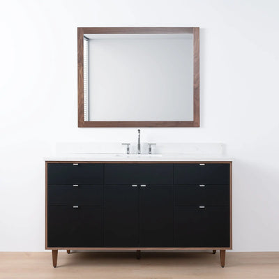 Sidney SLIM 60" Matte Black Bathroom Vanity - Teodor Vanities United States