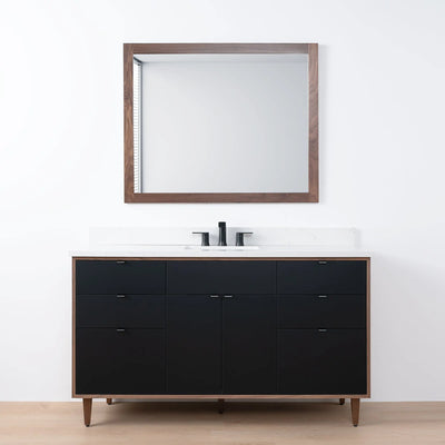 Sidney SLIM 60" Matte Black Bathroom Vanity