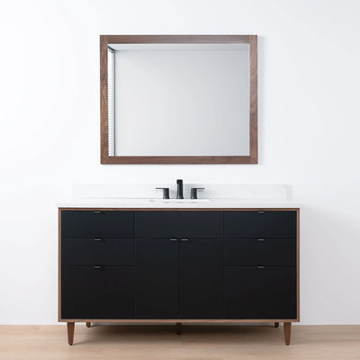 Sidney SLIM 60" Matte Black Bathroom Vanity - Teodor Vanities United States