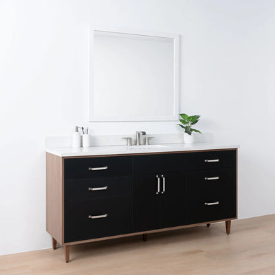 Sidney SLIM 72" Matte Black Bathroom Vanity - Teodor Vanities United States