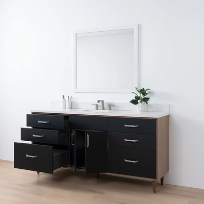 Sidney SLIM 72" Matte Black Bathroom Vanity - Teodor Vanities United States