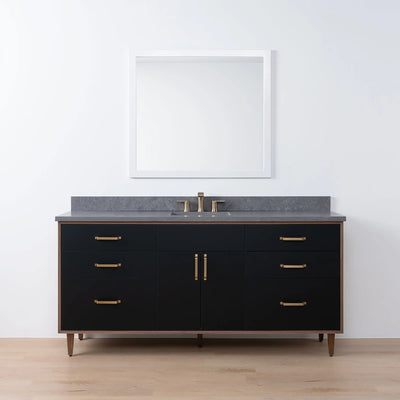 Sidney SLIM 72" Matte Black Bathroom Vanity - Teodor Vanities United States