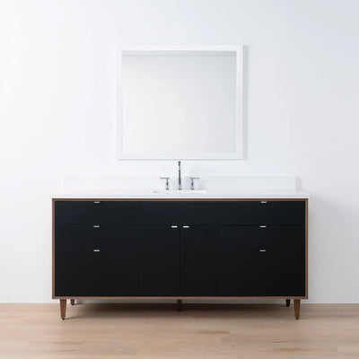 Sidney SLIM 72" Matte Black Bathroom Vanity - Teodor Vanities United States