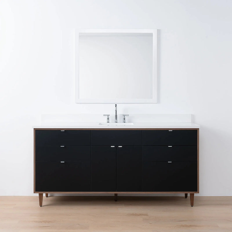 Sidney SLIM 72" Matte Black Bathroom Vanity - Teodor Vanities United States