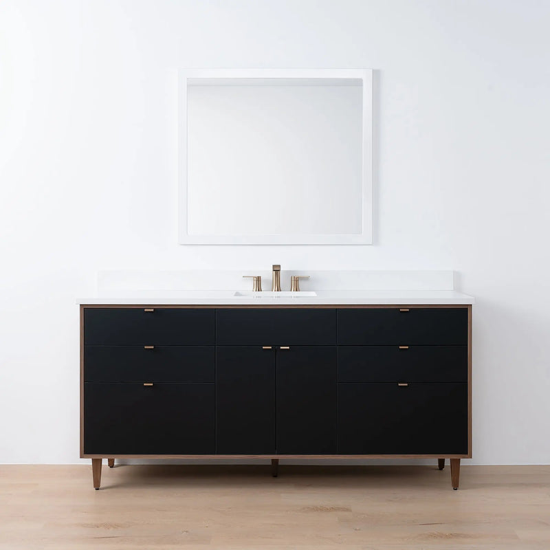 Sidney SLIM 72" Matte Black Bathroom Vanity - Teodor Vanities United States