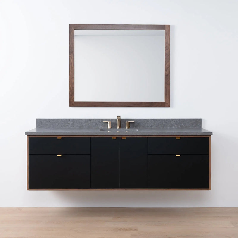 Sidney SLIM 72" Wall Mount Matte Black Bathroom Vanity - Teodor Vanities United States