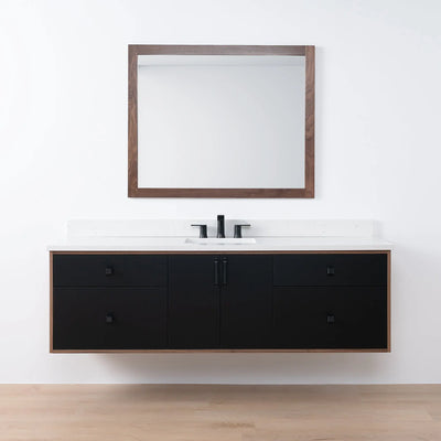 Sidney SLIM 72" Wall Mount Matte Black Bathroom Vanity - Teodor Vanities United States