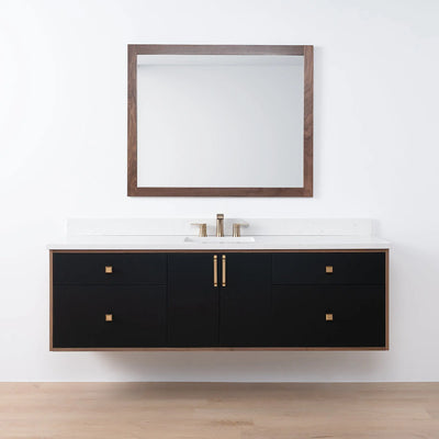 Sidney SLIM 72" Wall Mount Matte Black Bathroom Vanity - Teodor Vanities United States