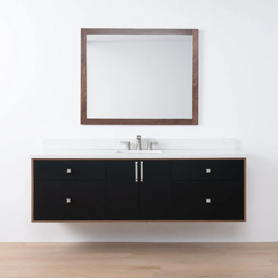 Sidney SLIM 72" Wall Mount Matte Black Bathroom Vanity - Teodor Vanities United States