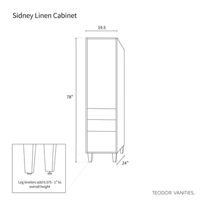 Sidney Matte Black Linen Cabinet