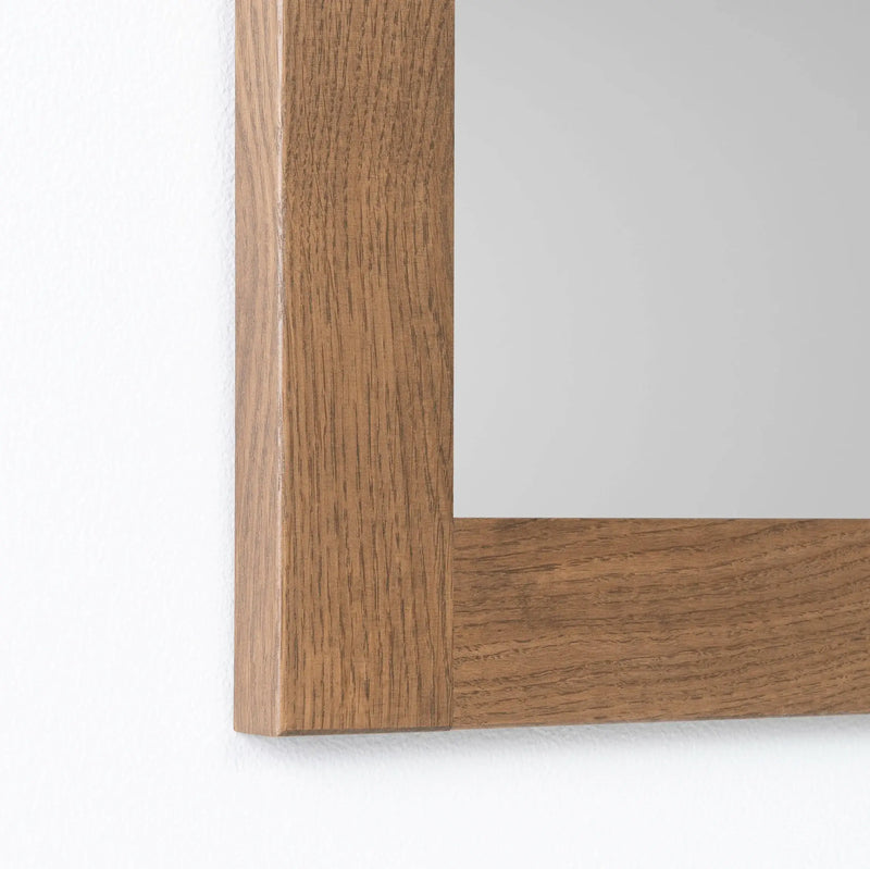 Mid Century Oak Mirror 22"