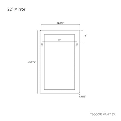 White Oak Mirror 22" - Teodor Vanities United States