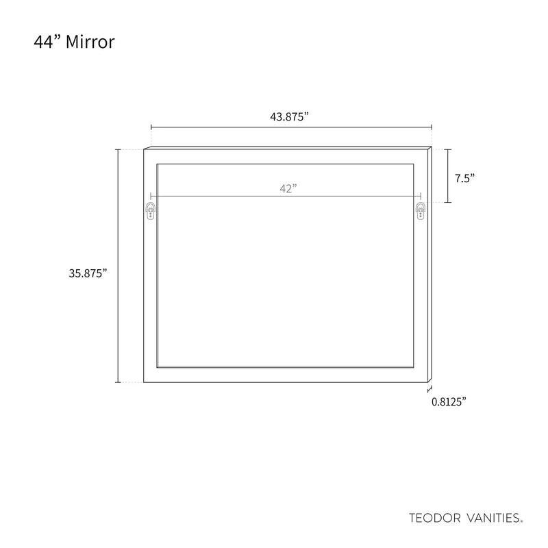 White Oak Mirror 44" - Teodor Vanities United States