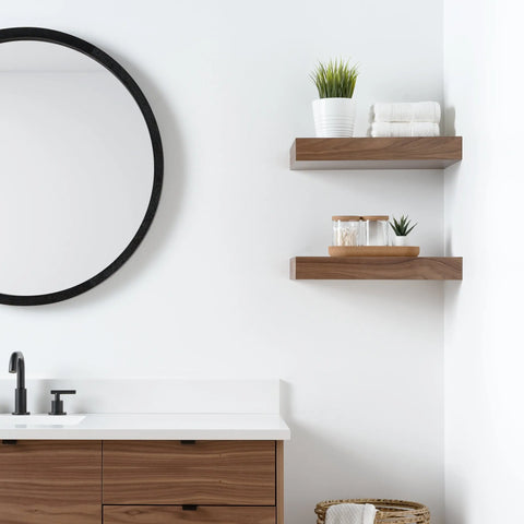 American Black Walnut Floating Shelf - Teodor Vanities United States