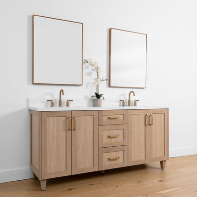 Bridgeport SLIM, 72" Teodor® White Oak Vanity, Double Sink