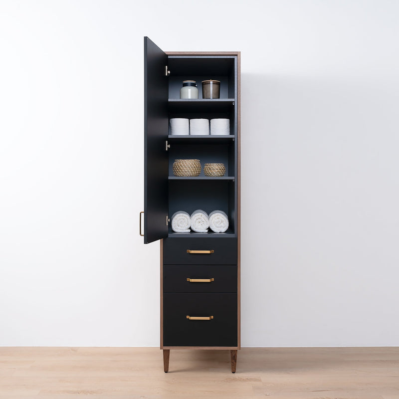 Sidney, Teodor® Matte Black Linen Cabinet