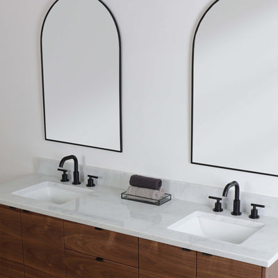 Austin 72", Teodor Modern Wall Mount American Black Walnut Vanity, Double Sink - The Vanity Store Canada
