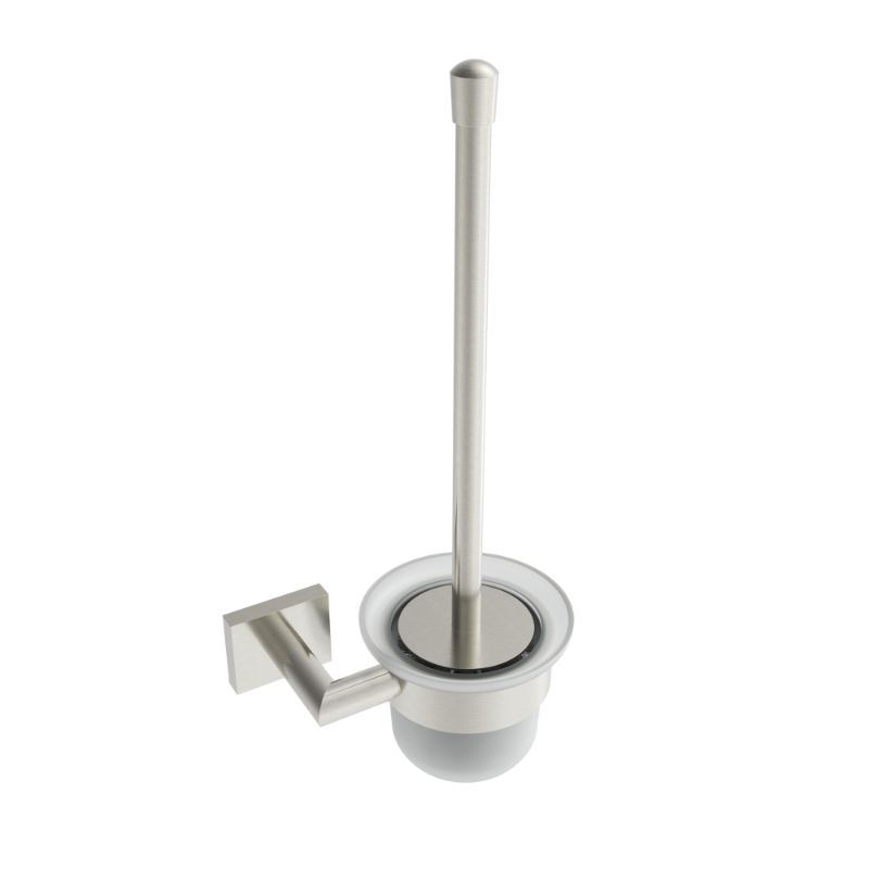 Crater Wall-Mounted Toilet Brush, Brushed Nickel, Volkano Series - The Vanity Store Canada