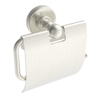Ember Toilet Paper Holder w/ Cover, Brushed Nickel, Volkano Series - The Vanity Store Canada