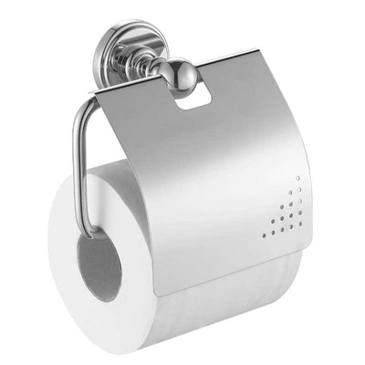 Ember Toilet Paper Holder w/ Cover, Polished Nickel, Volkano Series - The Vanity Store Canada