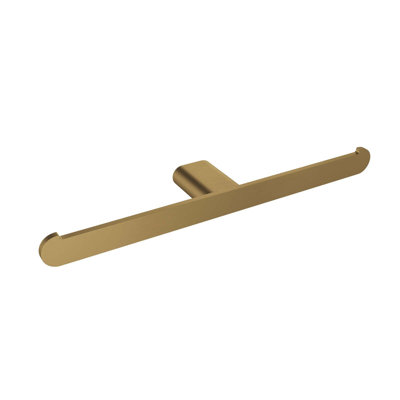 Flow Double Toilet Paper Holder, Dark Brushed Gold, Volkano Series - The Vanity Store Canada