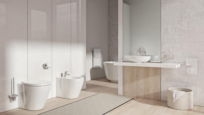 Flow Free-Standing Toilet Brush, Chrome, Volkano Series - The Vanity Store Canada