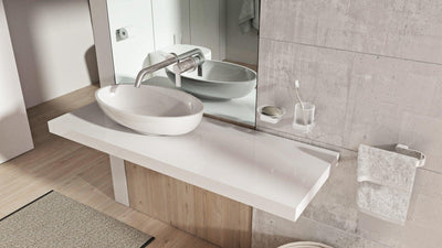 Flow Toilet Paper Holder (LH Post), Matte Black, Volkano Series - The Vanity Store Canada