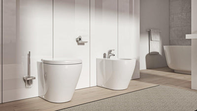Flow Toilet Paper Holder (RH Post), Matte Black, Volkano Series - The Vanity Store Canada