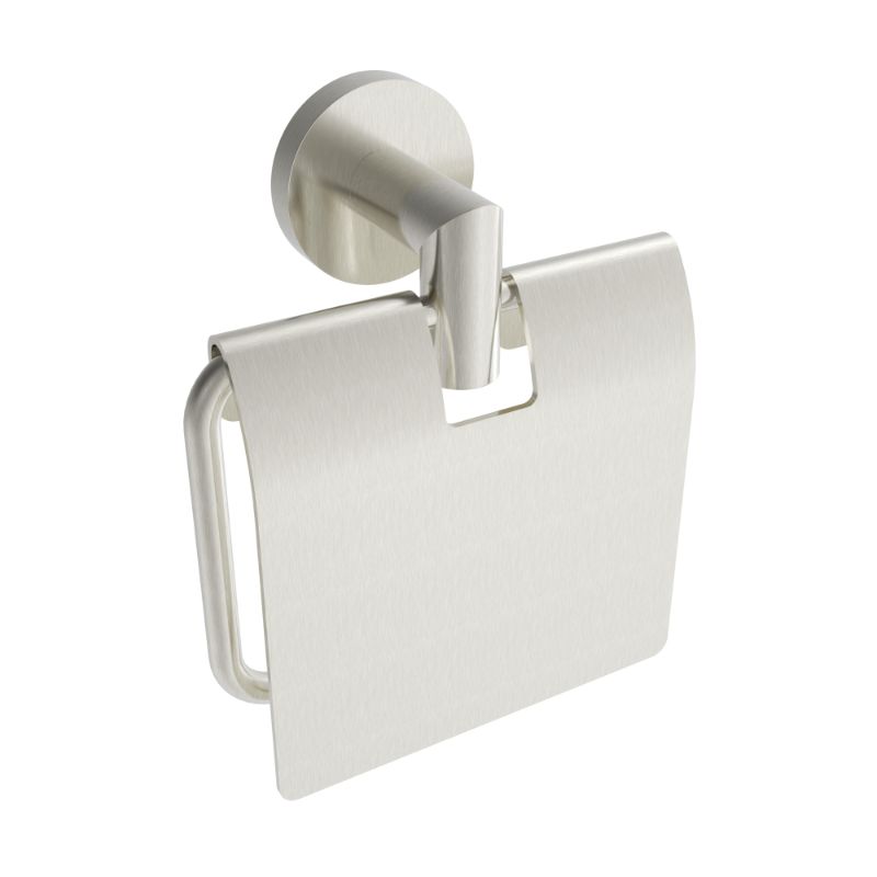 Summit Toilet Paper Holder w/ Cover, Brushed Nickel, Volkano Series - The Vanity Store Canada