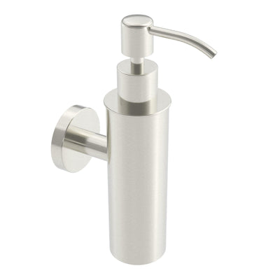 Volkano Wall-Mounted 150ml Soap Dispenser, Brushed Nickel - The Vanity Store Canada